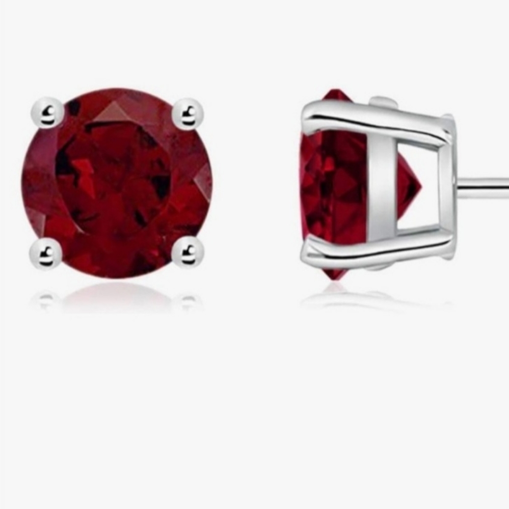 ANGARA GARNET EARRINGS - Picture 7 of 14
